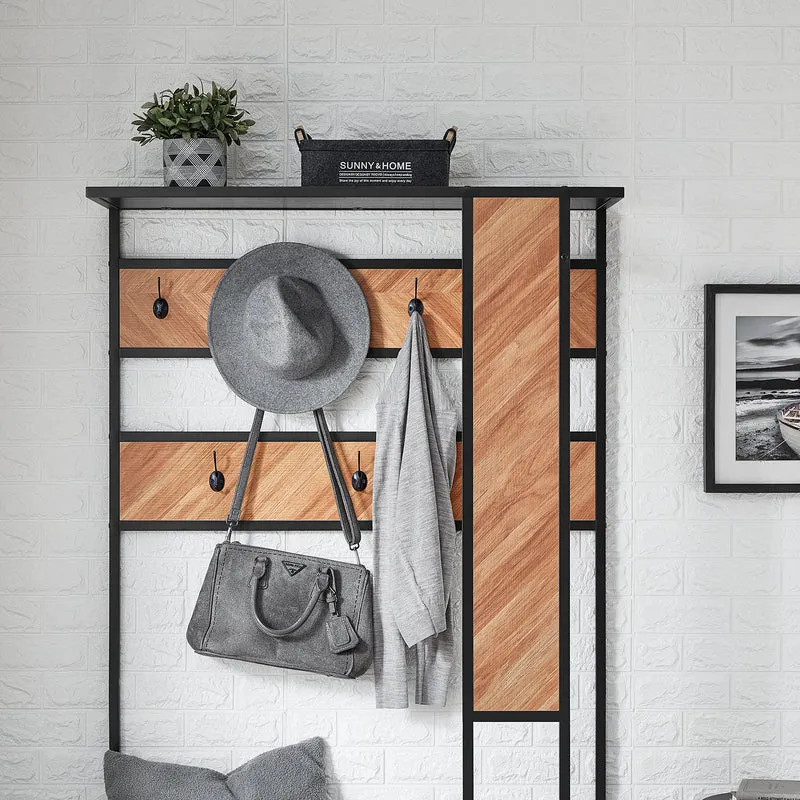 SoBuy FSR194-N Portemanteau avec Banc, Barre et 5 Crochets, Meuble d'Entrée Vestiaire Multifonction – 100x40x180 cm
