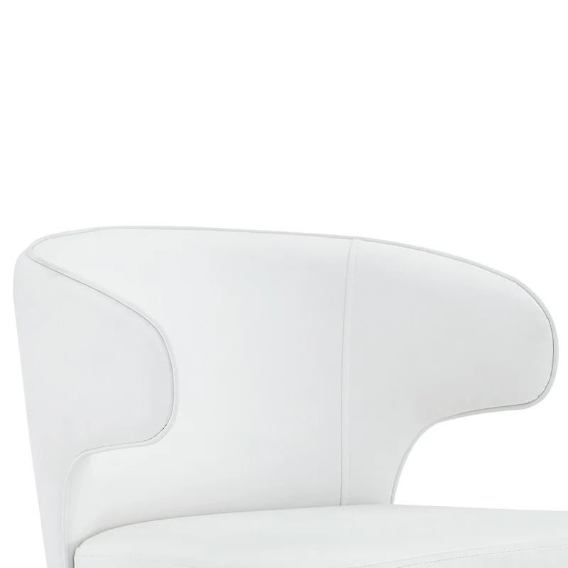 Lot de 2 tabourets de bar blancs en PU pivotants 360° et repose-pieds dorés PINEPRO