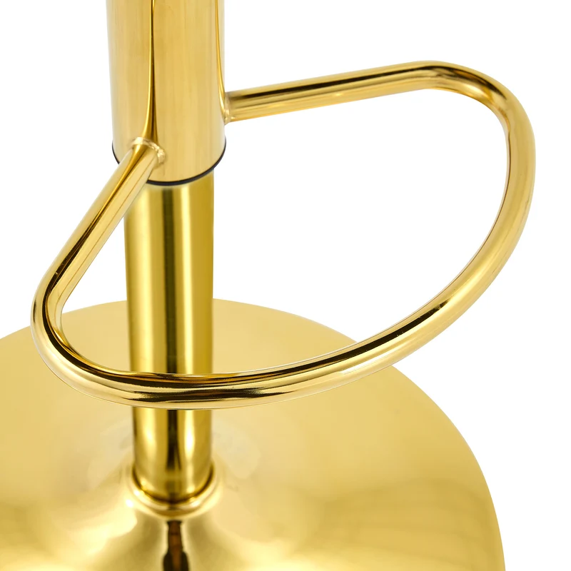 Lot de 2 tabourets de bar blancs en PU pivotants 360° et repose-pieds dorés PINEPRO