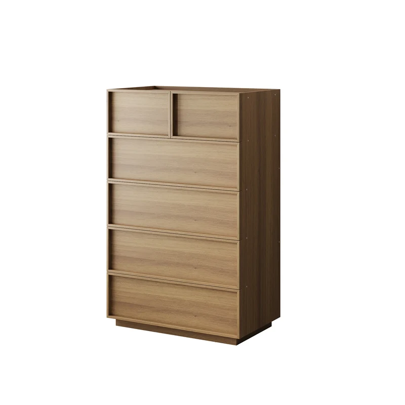 Commode effet chêne 6 tiroirs 80x48x127cm MODERNSCREEN