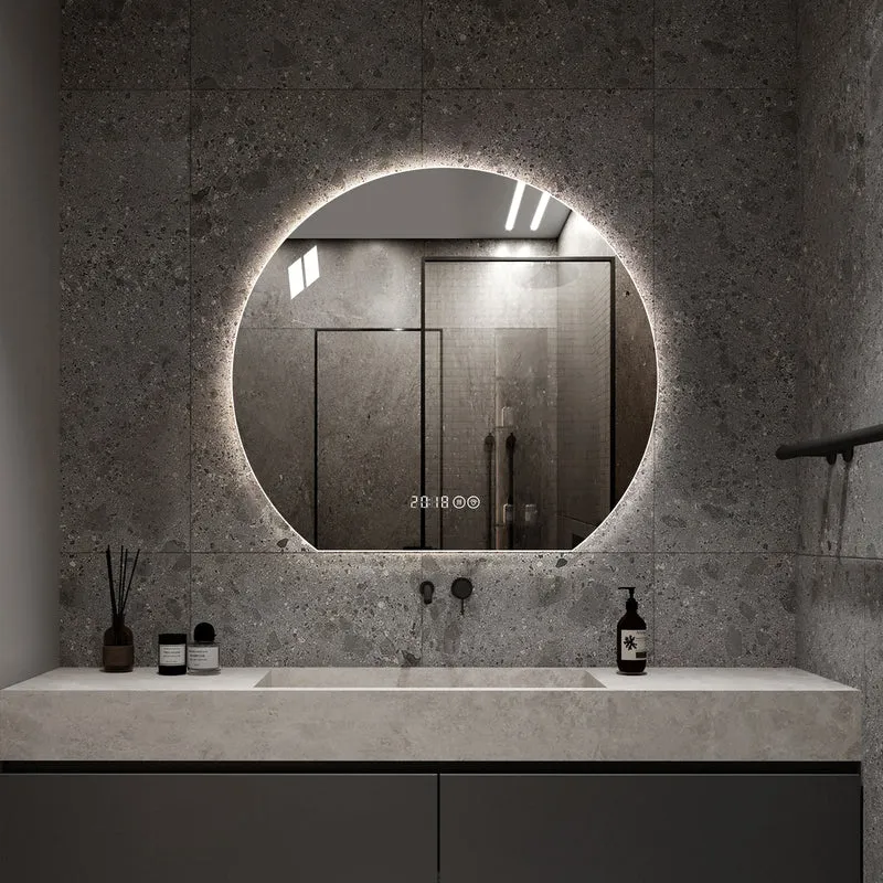 Steptoe Miroir Rond LED 80cm avec Lumière, Anti-Buée, Dimmable, 3 Couleurs – Miroir de Salle de Bain Moderne