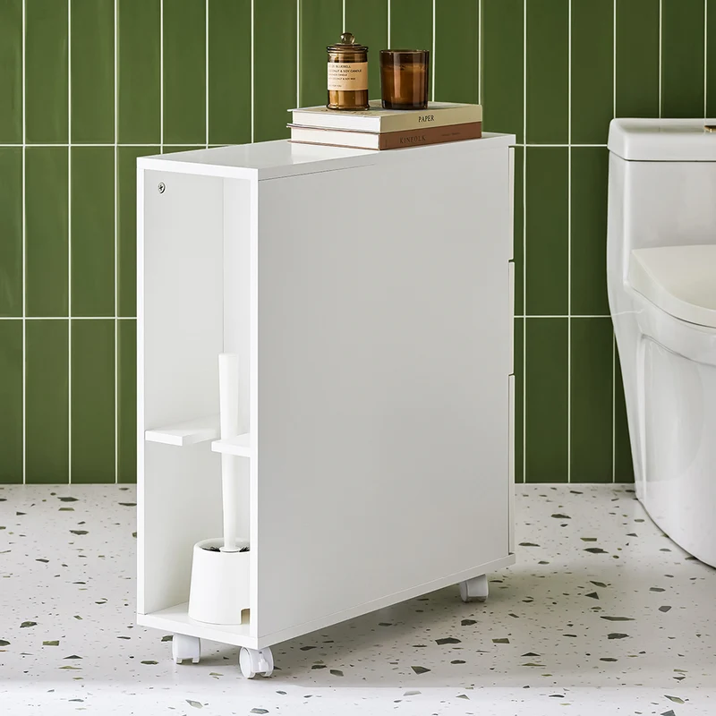 SoBuy BZR183-W Armoire Toilettes WC Support Papier Toilette Meuble de Salle de Bain