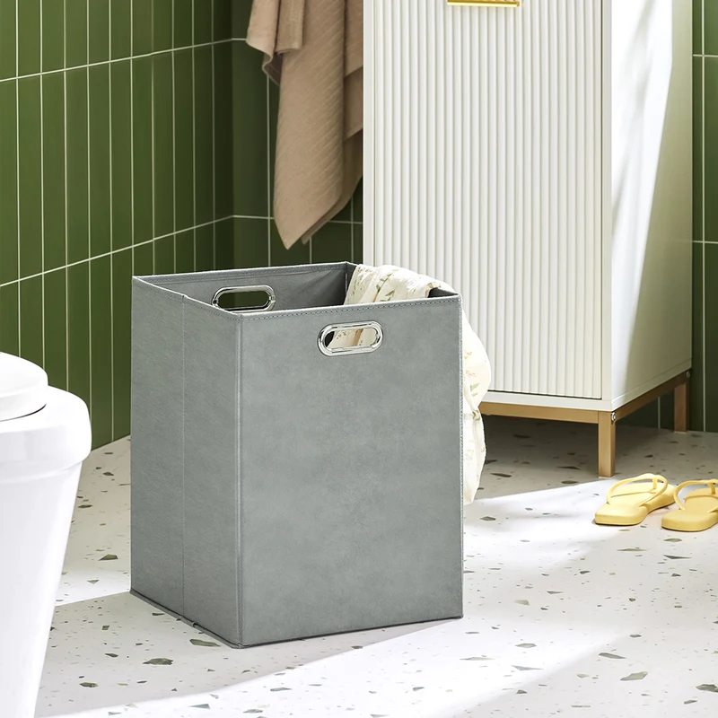 SoBuy BZR180-W Meuble Salle de Bain avec Panier à Linge, 1 Tiroir et 1 Panier Amovible, pour Salle de Bain et WC, Rangement Optimisé – L40×P40×H95 cm, Blanc