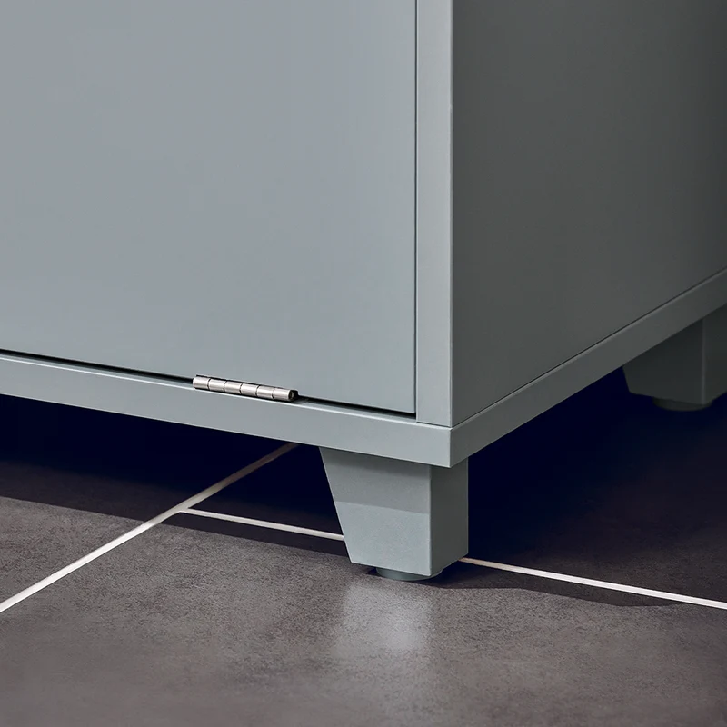 SoBuy BZR159-DG Armoire à Linge Meuble Bas de Salle de Bain Corbeille à Linge Meuble de Rangement