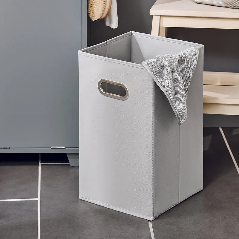 SoBuy BZR159-DG Armoire à Linge Meuble Bas de Salle de Bain Corbeille à Linge Meuble de Rangement