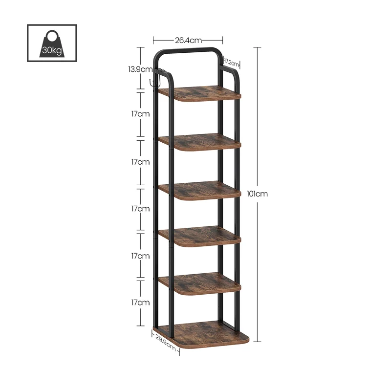 Étagère à chaussures verticale 6 niveaux