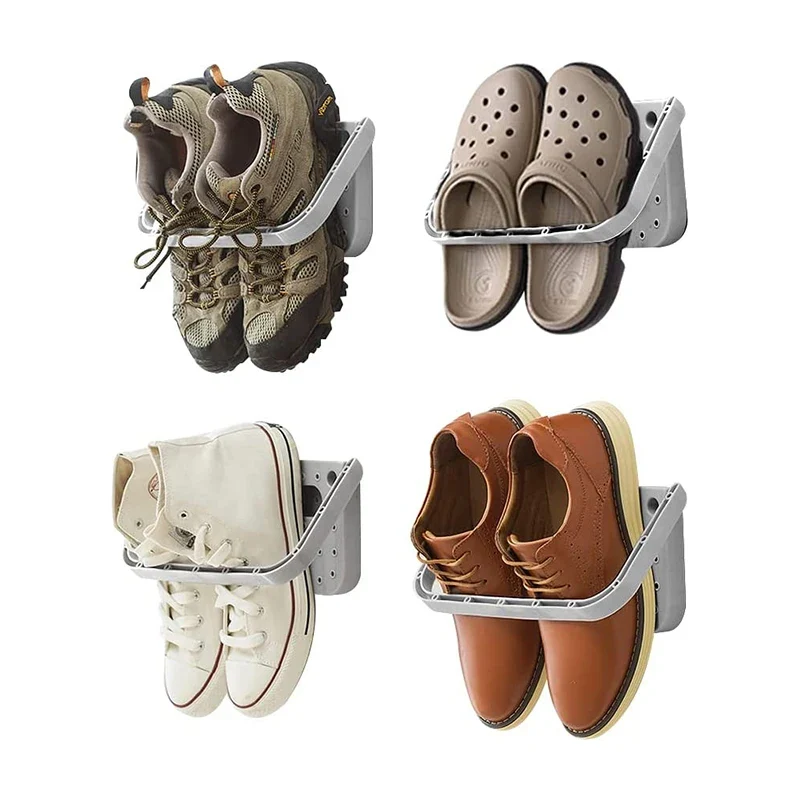 Support mural gris pour chaussures 28 x 15 cm