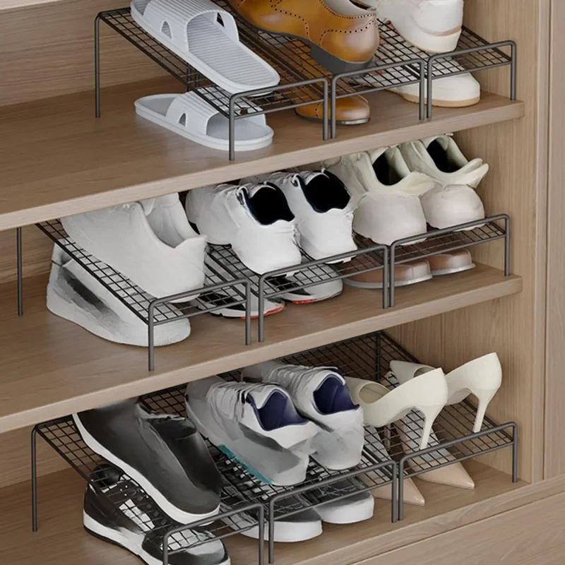 Range-chaussures empilable 2 niveaux métal compact