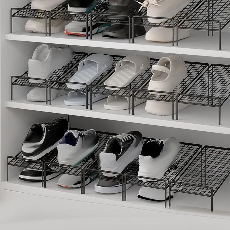 Range-chaussures empilable 2 niveaux métal compact