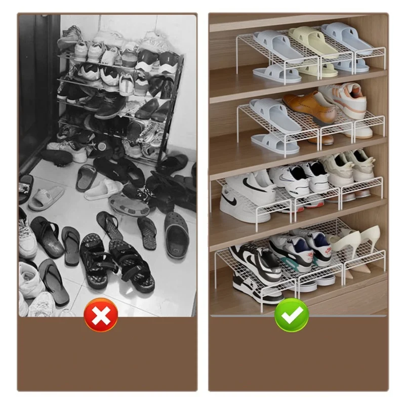 Range-chaussures empilable 2 niveaux métal compact