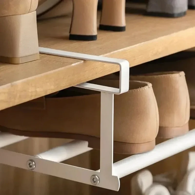 Range-chaussures ajustable 2 niveaux pour placard blanc