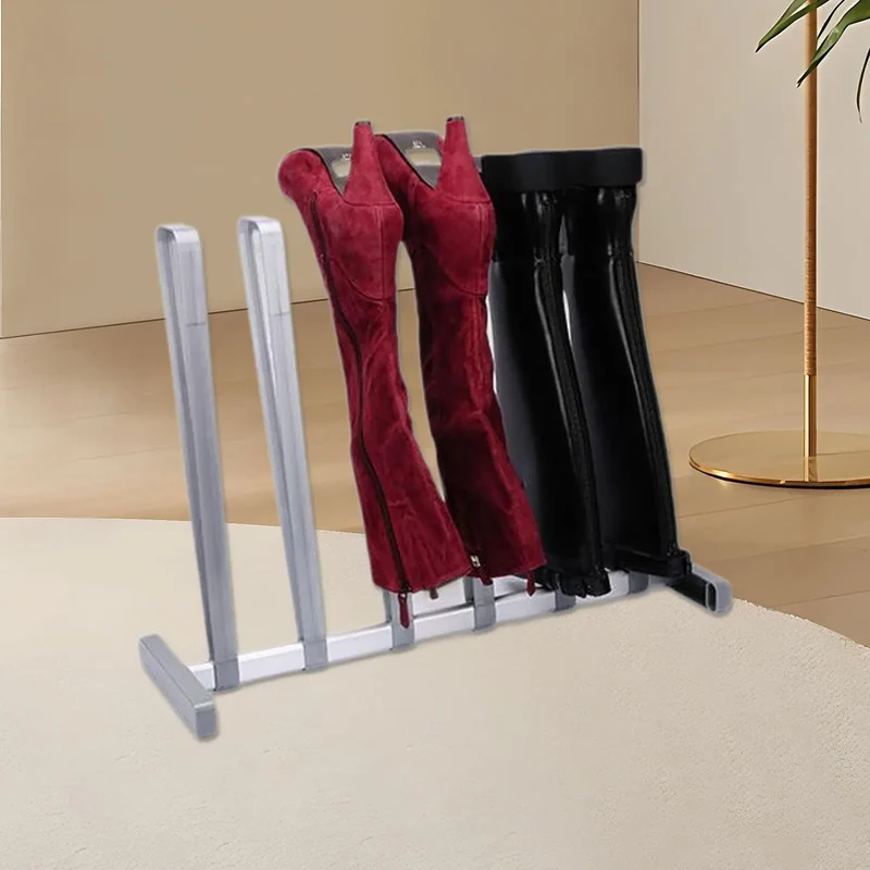 Support à bottes ajustable 3 paires en métal argenté