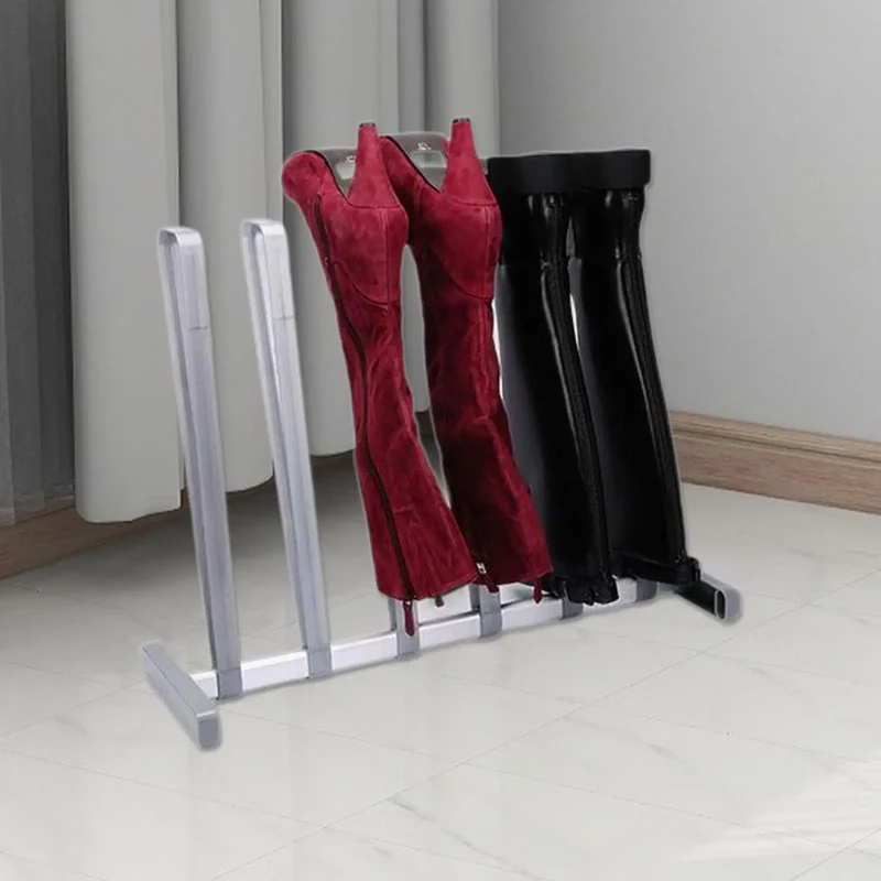 Support à bottes ajustable 3 paires en métal argenté