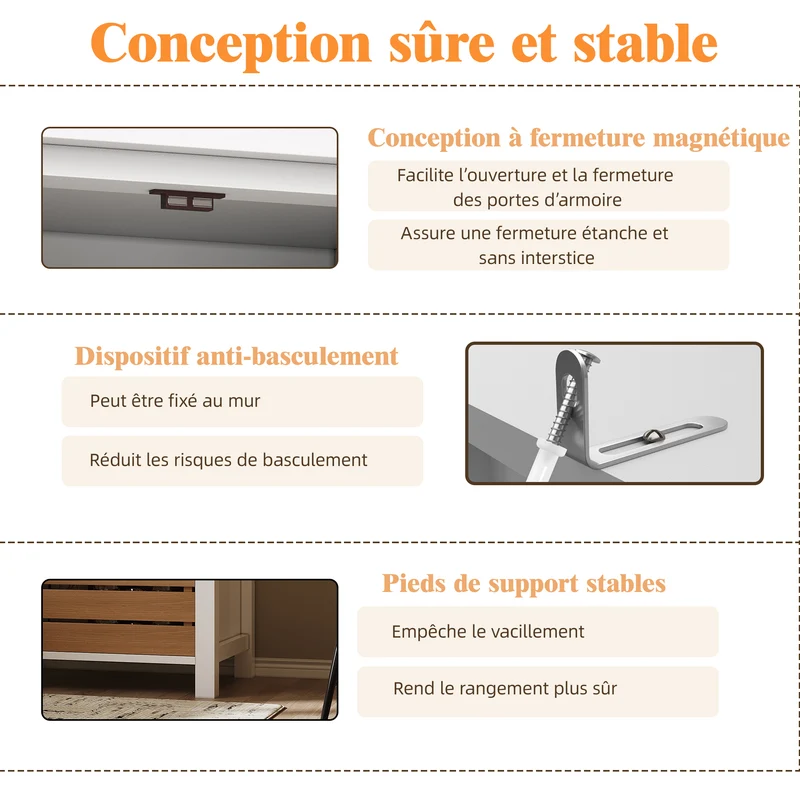 Embroidering Buffet haut de cuisine 80x40x140cm, armoire de rangement noire/blanche, 5 tiroirs, style rétro moderne, MDF robuste