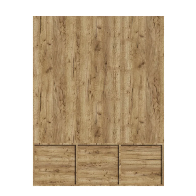 Vestiaire à l'entrée effet bois et miroir avec banc et rangement à chaussures 120cm SCREENMAX