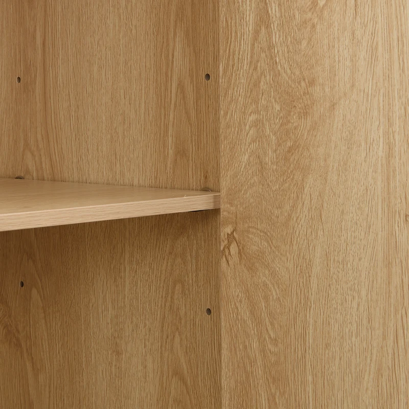 Buffet effet bois naturel à 4 portes, relief circulaire et étagères réglables 160cm RUSTICTRAYSET