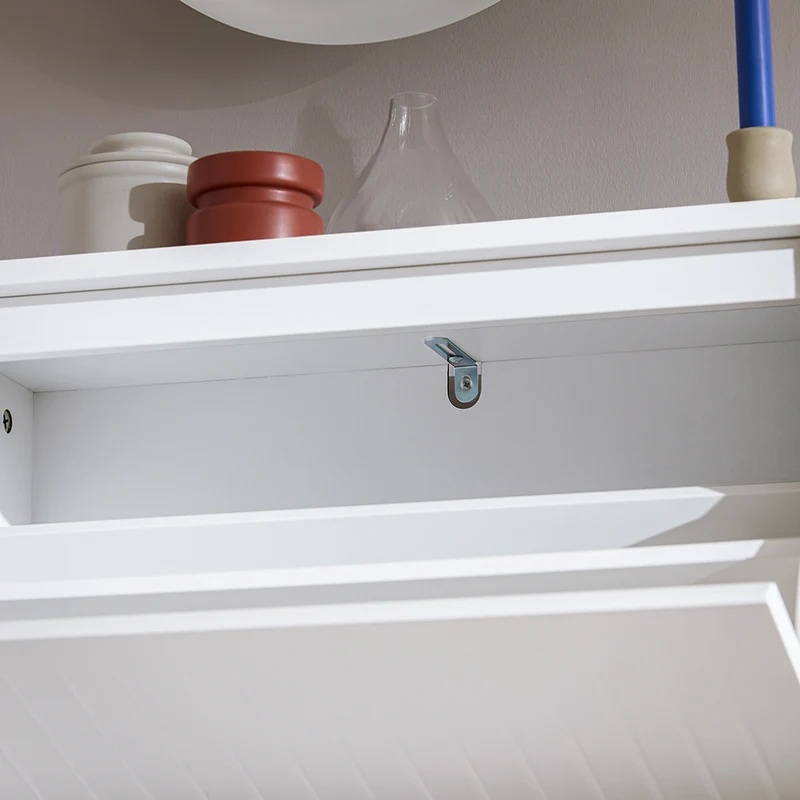 SoBuy FSR165-H-W Meuble à Chaussures à Abattants 3 Niveaux – Rangement Discret pour Entrée – 61x26x120 cm Blanc