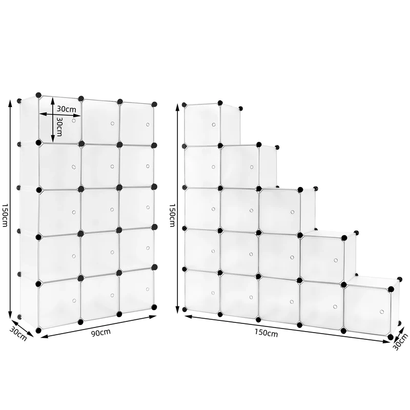 Étagère à chaussures modulable 15 cubes