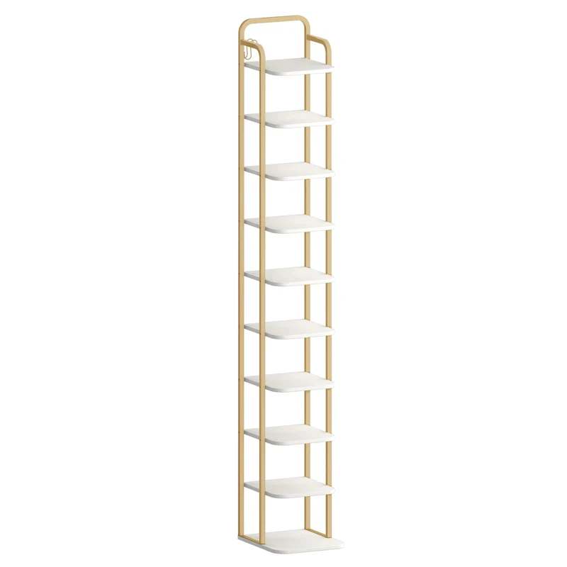 Étagère à chaussures verticale blanche 10 niveaux