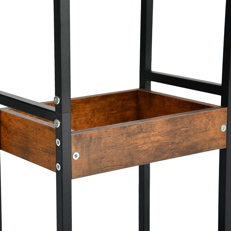 Étagère de rangement à trois niveaux VERO - Couleur Feu/CHÊNE