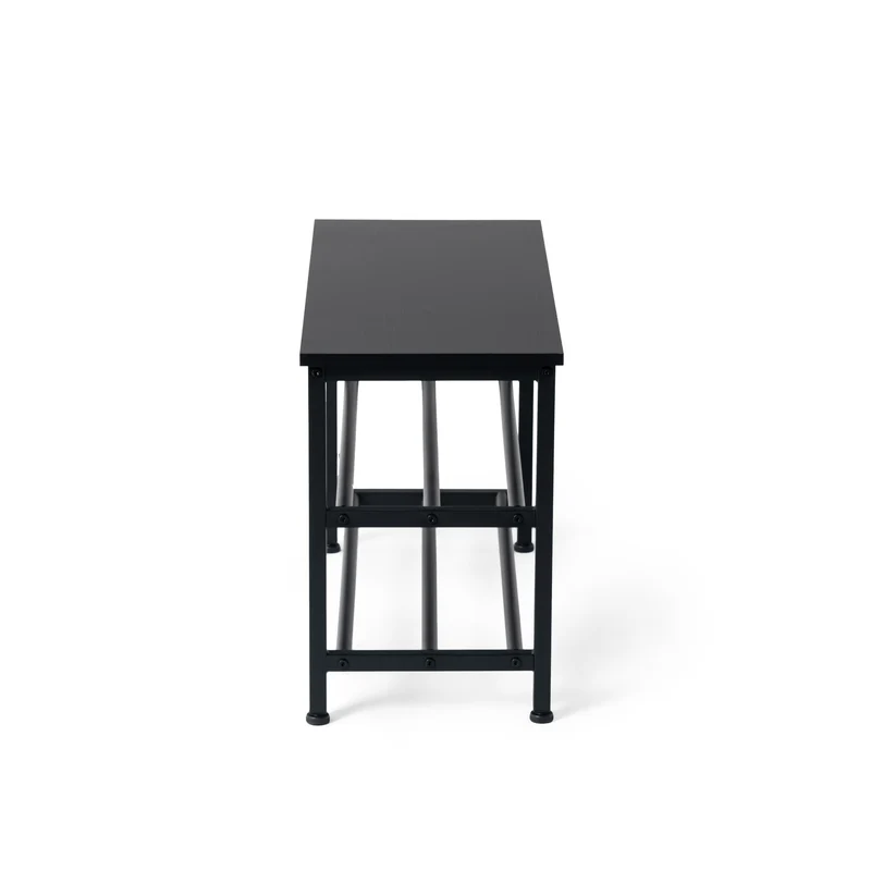 Étagère à chaussures à 3 niveaux, banc à chaussures, étagère de salle de bain avec siège, noir - QUEETS