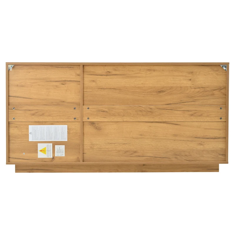 Buffet industriel effet bois et noir 3 portes 140x40x70 cm RIFTZORVAKYNOR