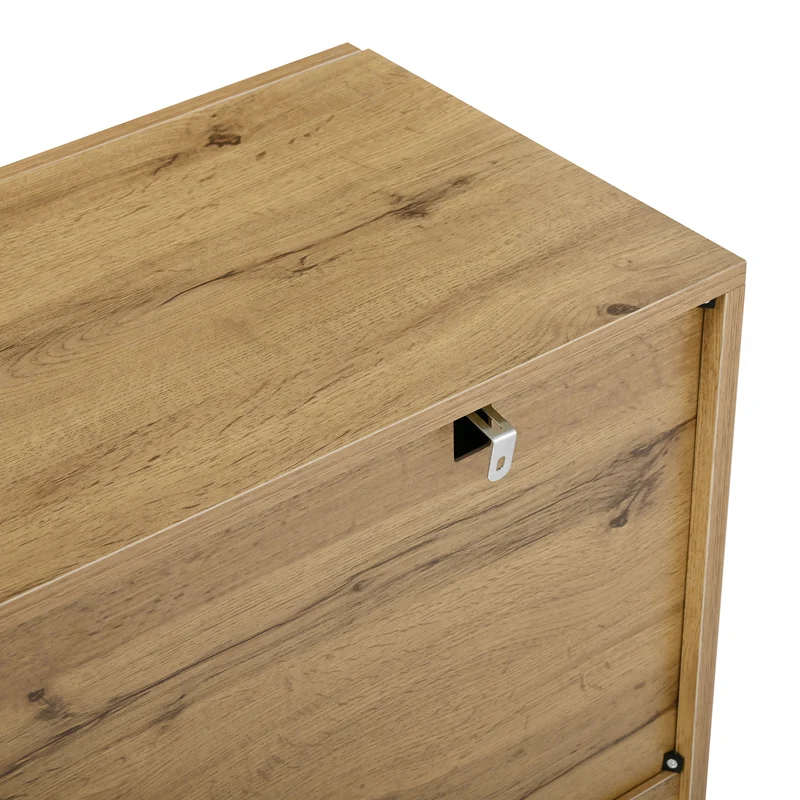 Buffet effet bois 2 portes 4 tiroirs 120x35,5x90,5 cm SOLSTICELRE