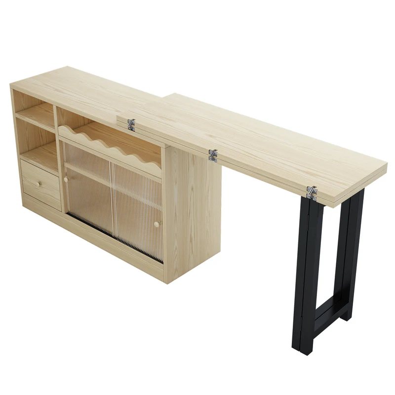 Table à salle à manger pliante et extensible avec meuble de rangement pivotant 360° SYNTROPHY