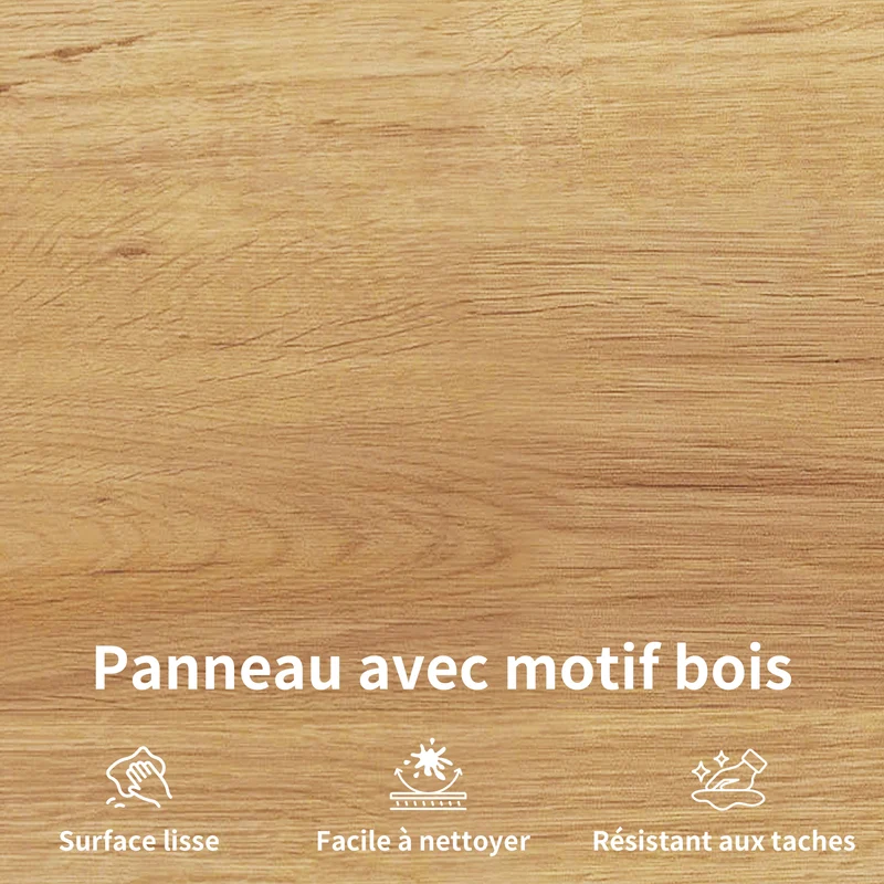 Lot de 2 tabourets de bar industriel effet bois 63cm, pieds métal noir MODERNLINENELITE
