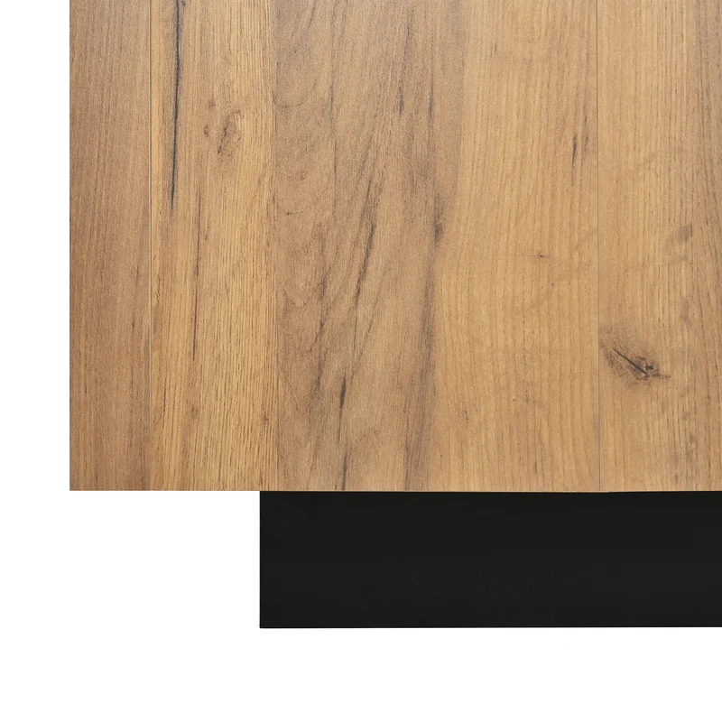 Buffet effet bois naturel 4 niches ouverts 4 portes 140x40x85cm TERRALCA