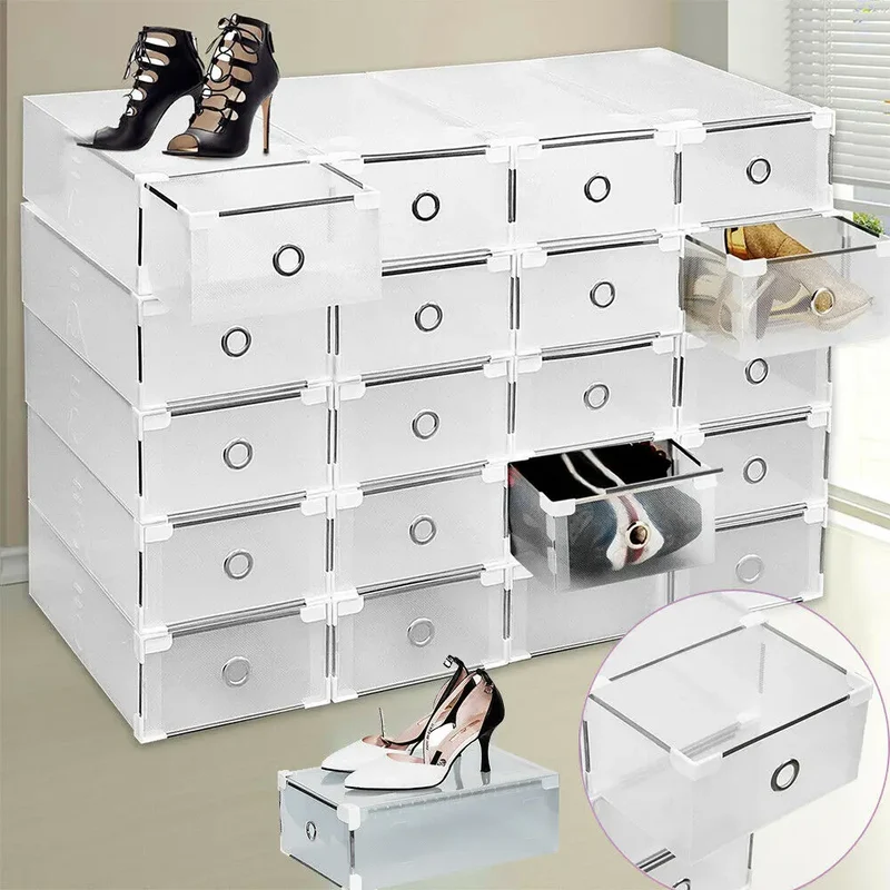 Boîte à chaussures transparente lot 20