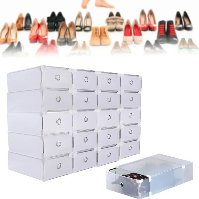 Boîte à chaussures transparente lot 20