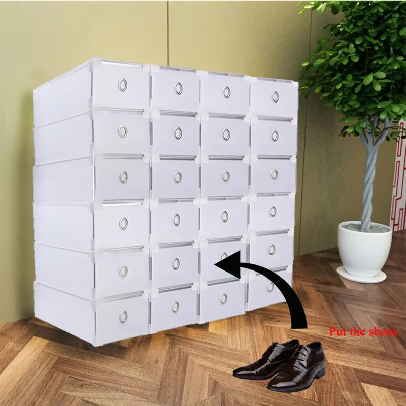 Boîte à chaussures transparente lot 20