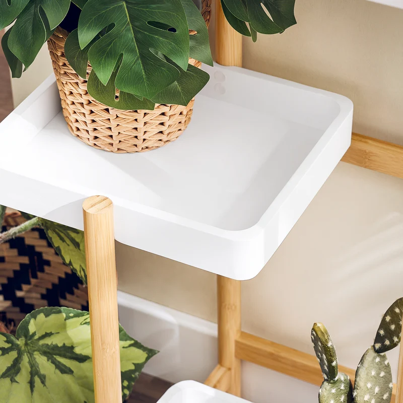 SoBuy STR13-WN Étagère à Fleurs Support de Pots de Fleurs Porte Plante en Bambou à 5 niveaux