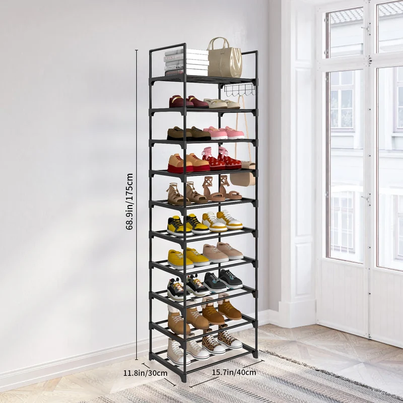 Étagère à chaussures verticale 10 niveaux