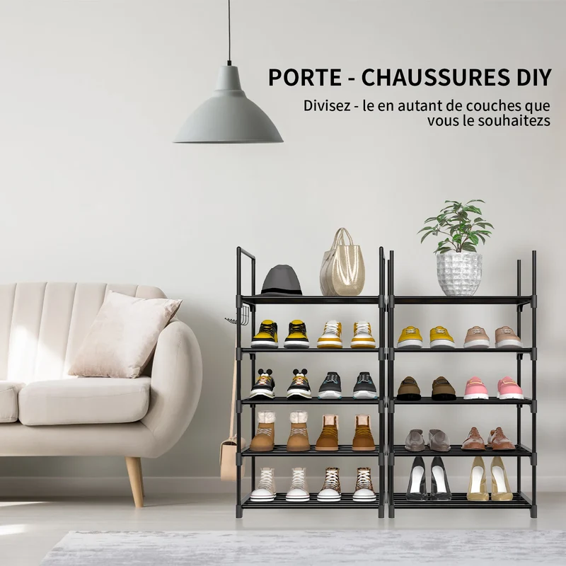 Étagère à chaussures verticale 10 niveaux