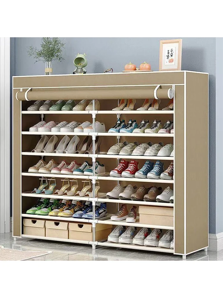 Range-chaussures 7 niveaux 120 x 30 x 125 cm beige