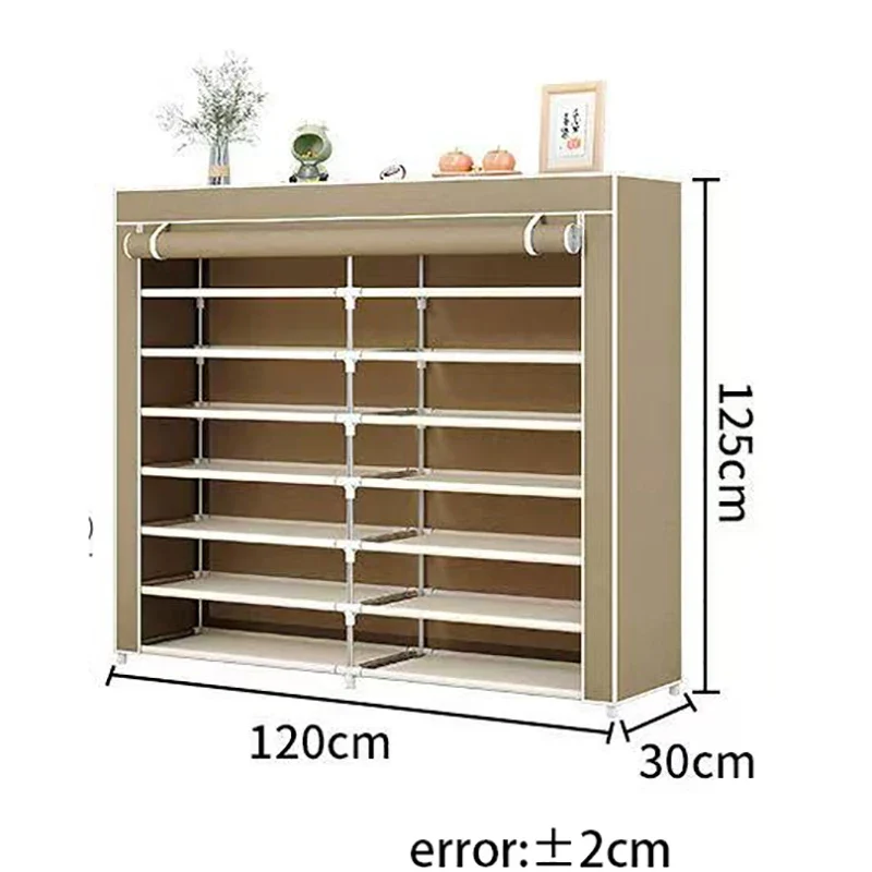 Range-chaussures 7 niveaux 120 x 30 x 125 cm beige