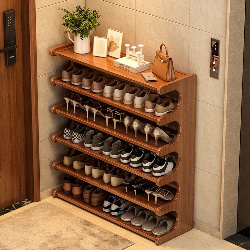 Range-chaussures en bois naturel modulable