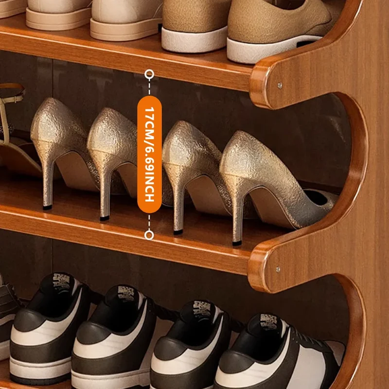 Range-chaussures en bois naturel modulable