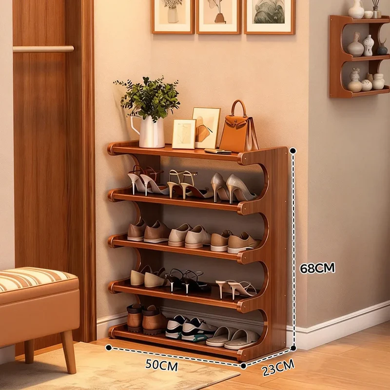 Range-chaussures en bois naturel modulable