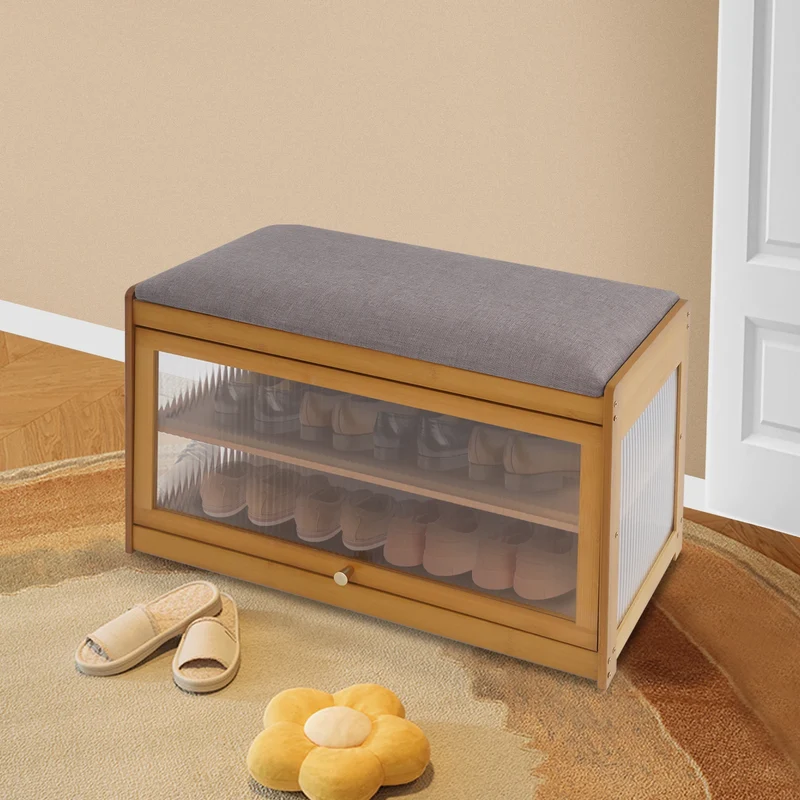 Banc à chaussures avec assise rembourrée