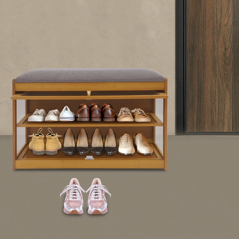 Banc à chaussures avec assise rembourrée