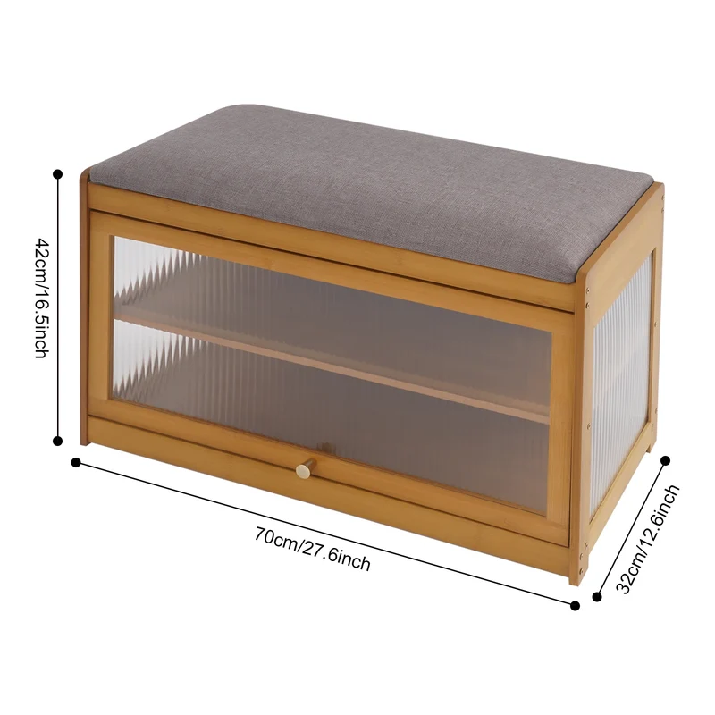 Banc à chaussures avec assise rembourrée