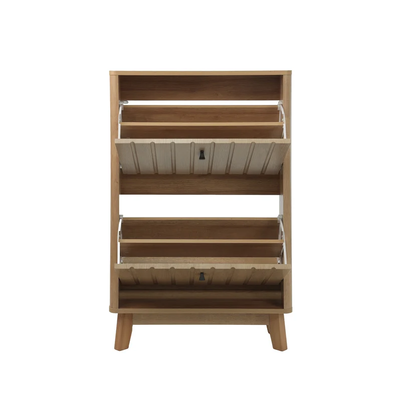 Meuble à chaussures effet chêne, grande capacité, design ultra-fin 60 cm MODERNCONSOLEHOME
