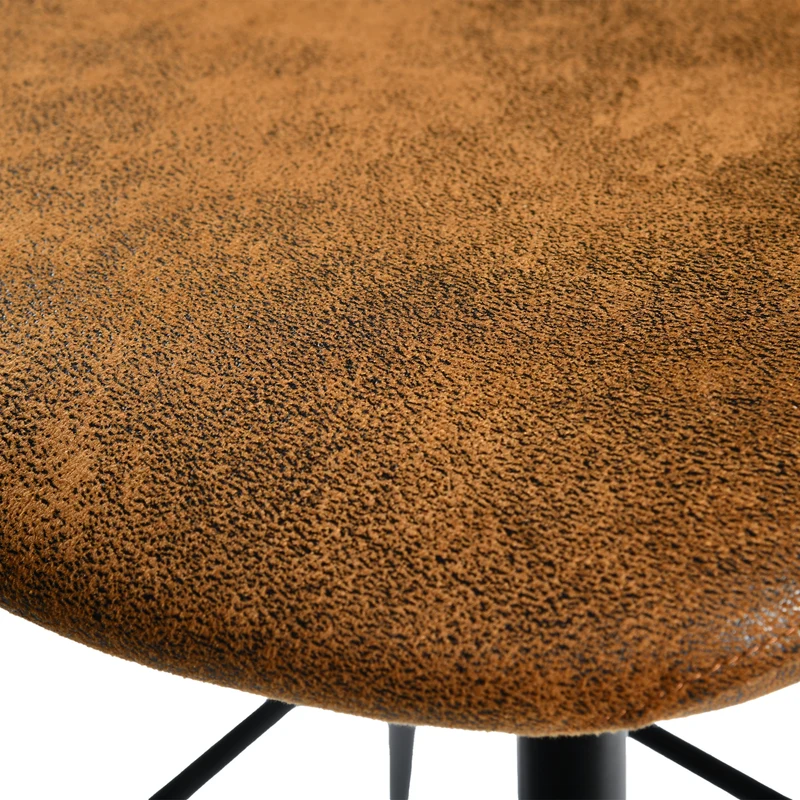 Lot de 2 tabourets de bar vintage pivotants en faux daim style industriel 67Hcm CHARLTON COUNTER SUEDE BROWN BLACK LEG 2PCS