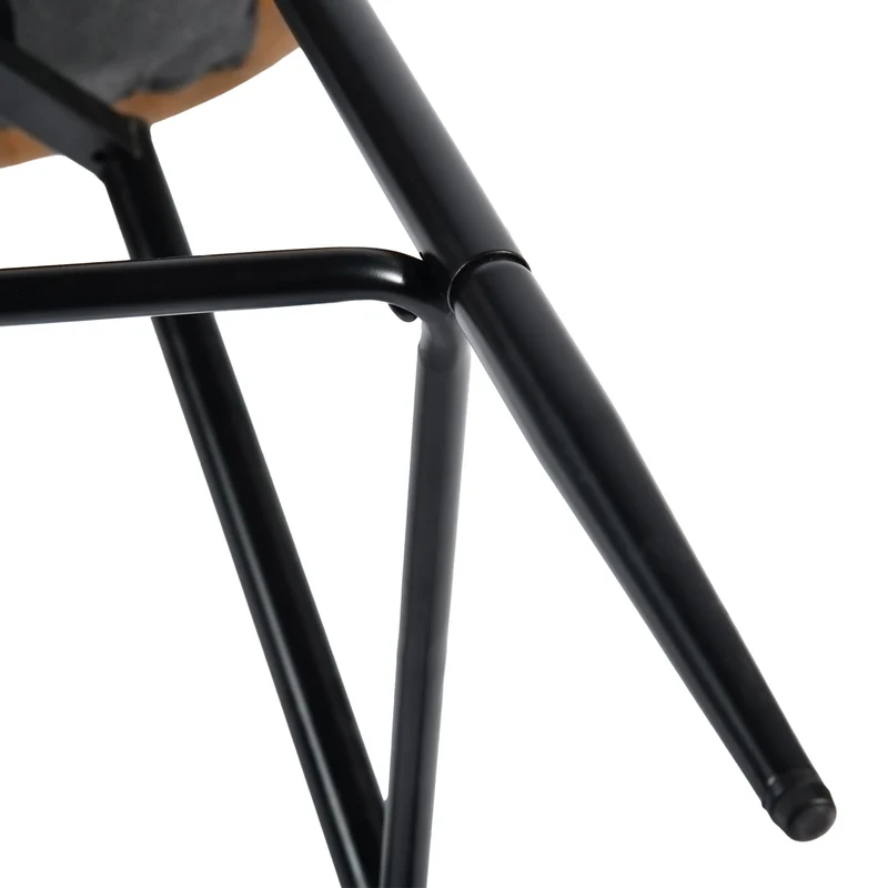 Lot de 2 tabourets de bar vintage pivotants en faux daim style industriel 67Hcm CHARLTON COUNTER SUEDE BROWN BLACK LEG 2PCS