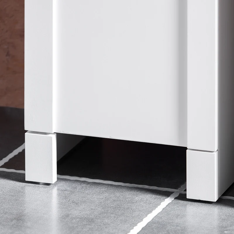 SoBuy BZR163-W Meuble Colonne, Armoire Haute de Salle de Bain Étroit avec 2 Portes Étagères Réglables