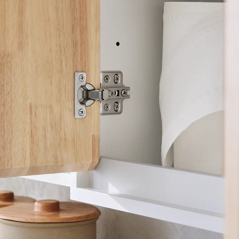 SoBuy BZR144-WN Armoire Murale, Placard de Rangement, Meuble Haut avec 2 Portes, Étagère latérale et Ouverte