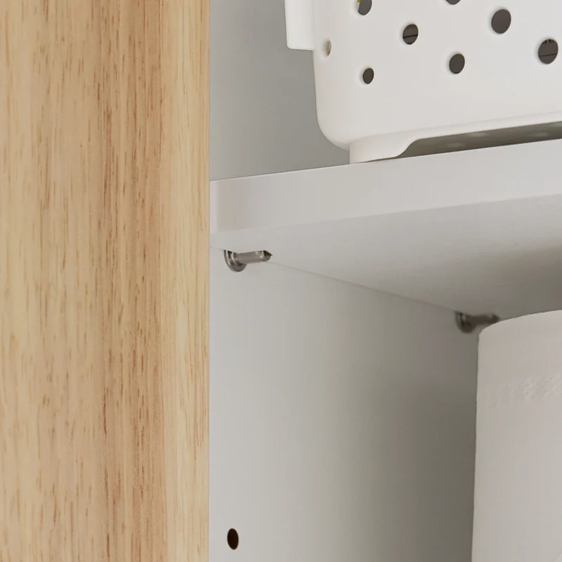SoBuy BZR144-WN Armoire Murale, Placard de Rangement, Meuble Haut avec 2 Portes, Étagère latérale et Ouverte